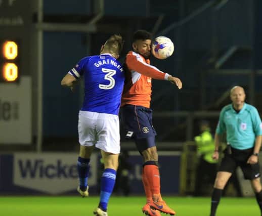 Isaac Vassell gets a blow to the face against Carlisle on Saturday