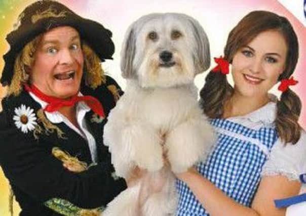 Ashleigh and Pudsey are joined by Bobby Davro in the Easter pantomine