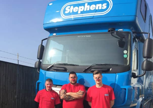 Stephens Removals staff raised Â£252 for Red Nose day with staff entering enthusiastically into the fundraising spirit