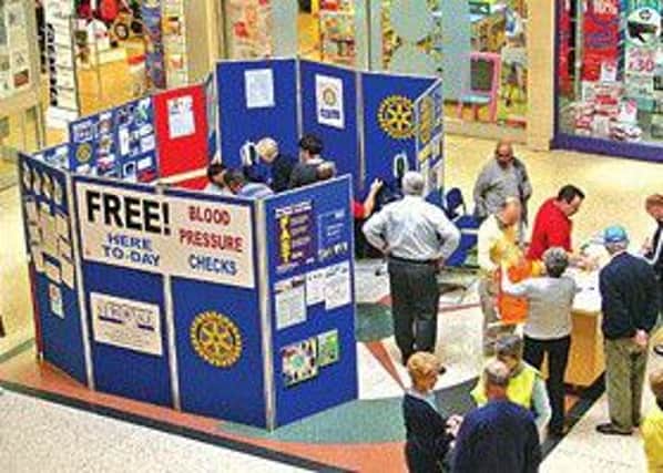 Rotary is manning a stall offering f ree blood pressure checks at Luton's Mall on Saturday April 22