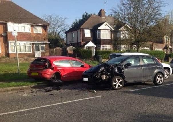 The incident on April 6. Bedfordshire Police said there didn't appear to be anyone injured.