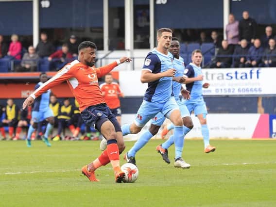 Isaac Vassell scores Town's equaliser against Leyton Orient