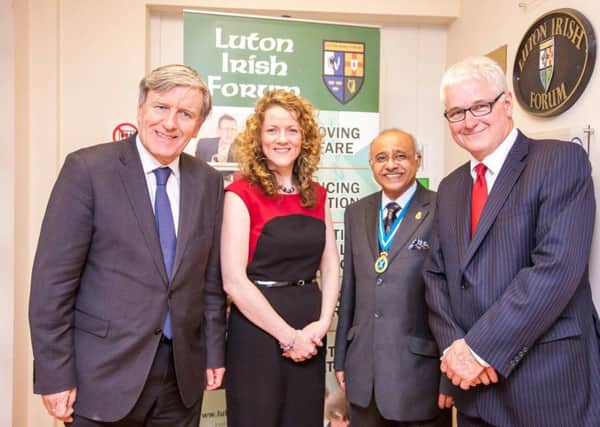 Luton Irish Forum hosted a discussion on Bexit with, from left: Irish ambassador Dan Mulhall, LIFs Noelette Hanley, High Sheriff Vinod Tailor and journalist Brian OConnell nQ4wnvfHChMbkcI5Af2K