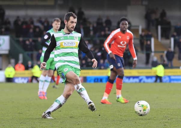 Alex Lawless in action for Yeovil against Luton last season