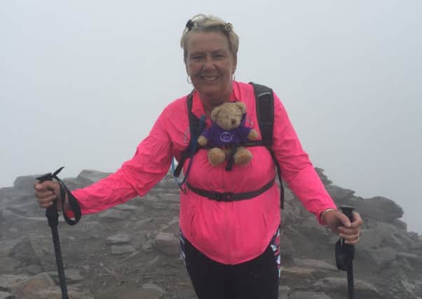 Lynn at the summit of Mount Snowdon