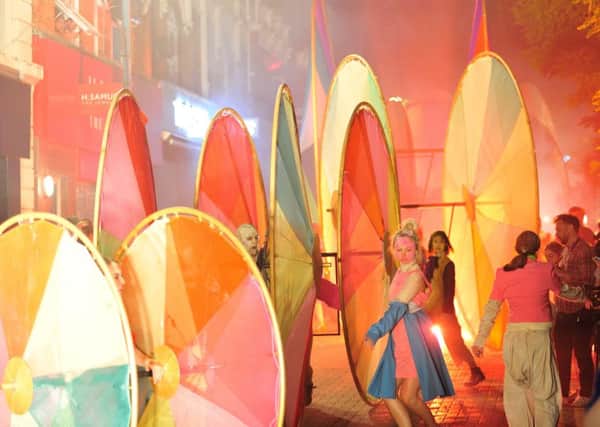 The show features huge coloured wheels, sound systems, lighting and more than 50 performers