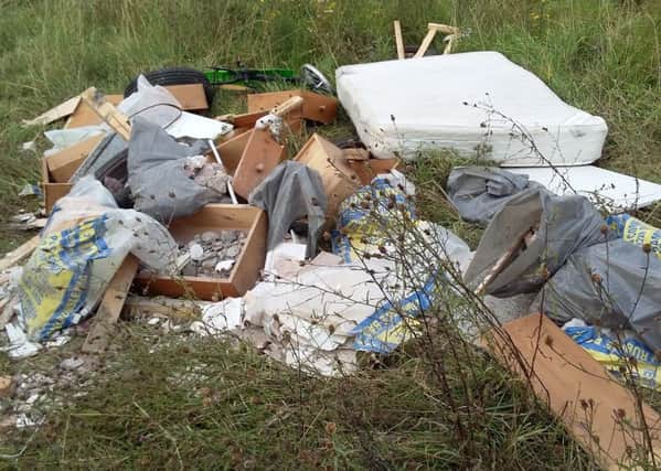 One residents photograph of the mess on Stopsley Common.