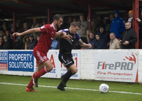 Town striker James Collins in action against Accrington on Saturday