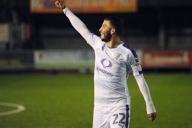 Luke Gambin salutes Town's travelling fans after last night's win
