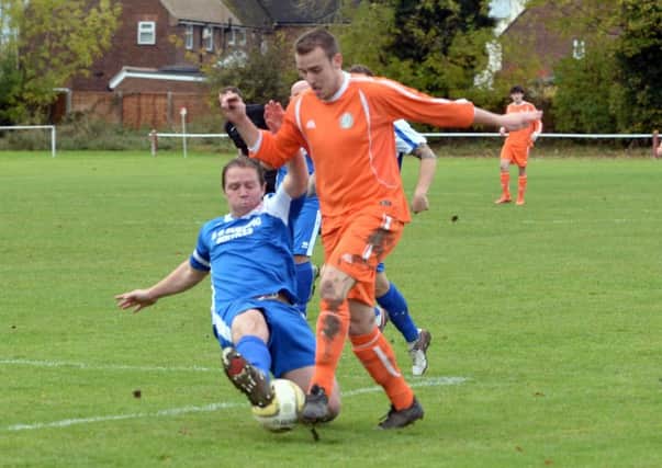 Action from Totternhoe's 3-2 win over Bedford FC on Saturday